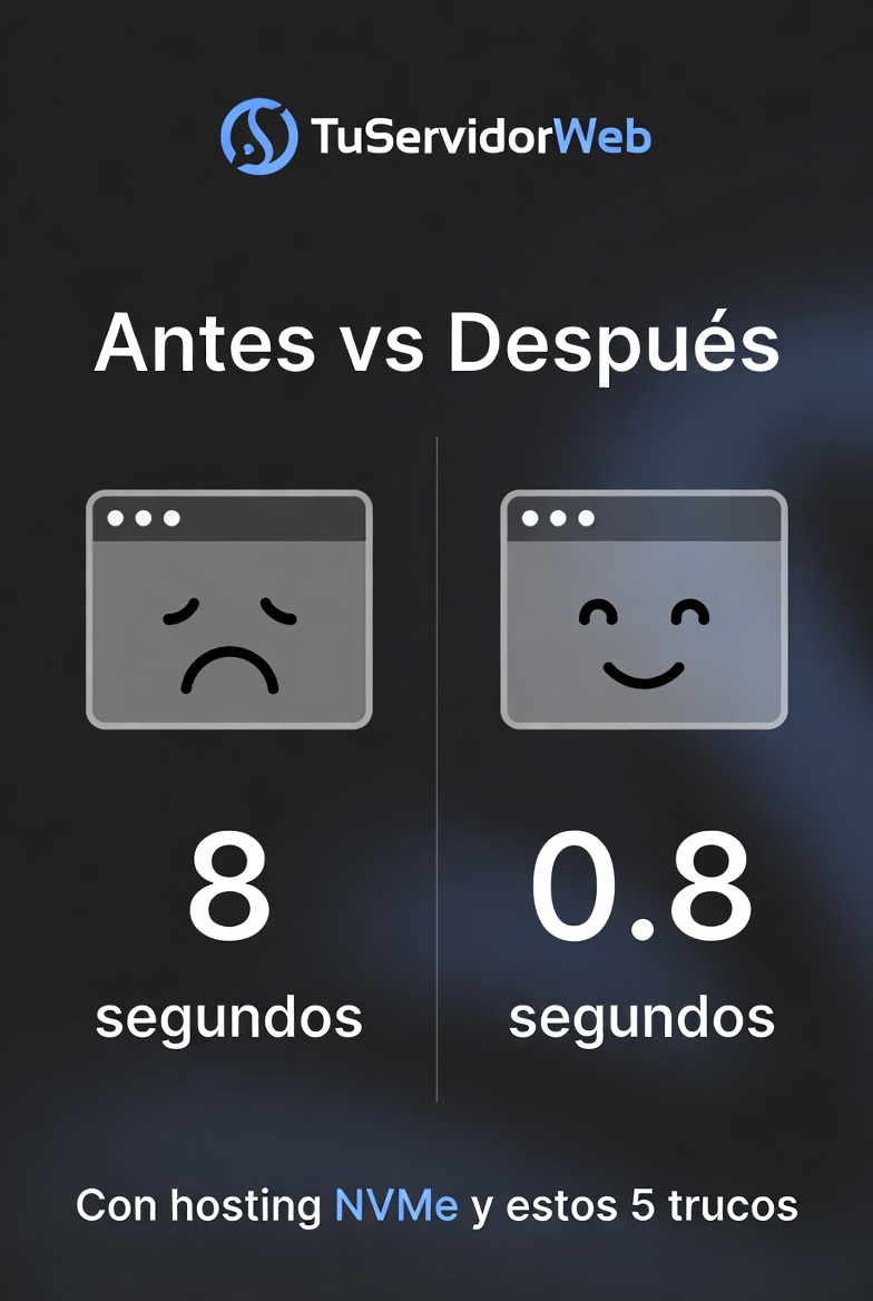 Antes y después de optimizar WordPress